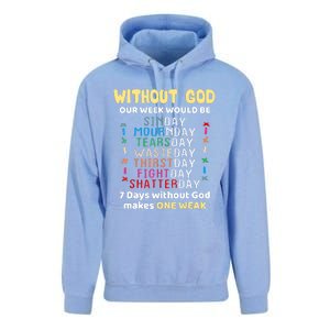 Jesus Lover Without God Our Week Would Be Sinday Easter Day Unisex Surf Hoodie