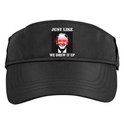 Just Like We Drew It Up Funny Sarcastic Joe Biden Adult Drive Performance Visor