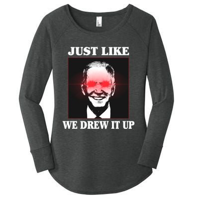 Just Like We Drew It Up Funny Sarcastic Joe Biden Women's Perfect Tri Tunic Long Sleeve Shirt