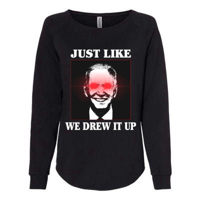 Just Like We Drew It Up Funny Sarcastic Joe Biden Womens California Wash Sweatshirt