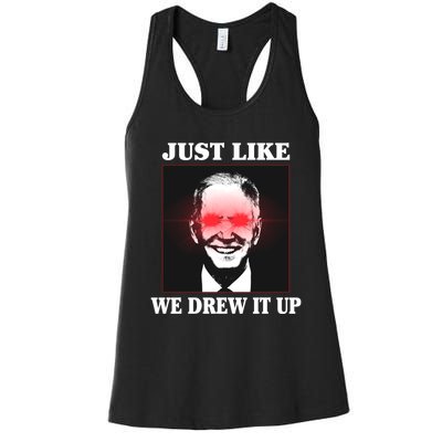 Just Like We Drew It Up Funny Sarcastic Joe Biden Women's Racerback Tank