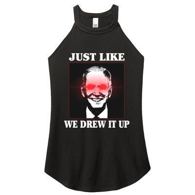 Just Like We Drew It Up Funny Sarcastic Joe Biden Women's Perfect Tri Rocker Tank