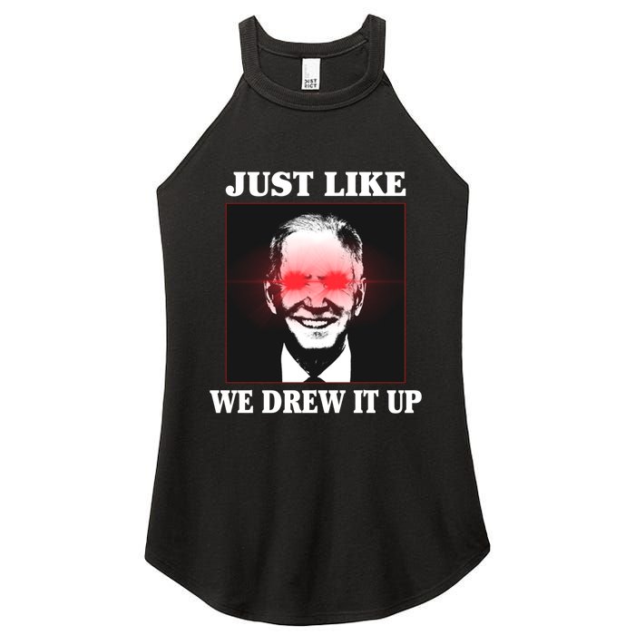 Just Like We Drew It Up Funny Sarcastic Joe Biden Women's Perfect Tri Rocker Tank