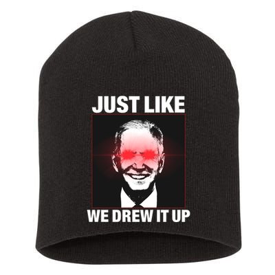 Just Like We Drew It Up Funny Sarcastic Joe Biden Short Acrylic Beanie