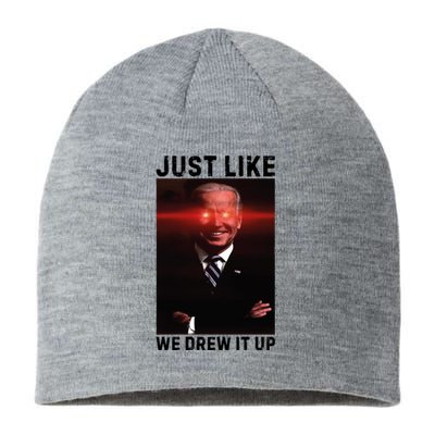 Just Like We Drew It Up Funny Sarcastic Joe Biden Sustainable Beanie