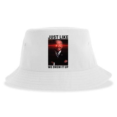 Just Like We Drew It Up Funny Sarcastic Joe Biden Sustainable Bucket Hat