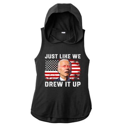 Just Like We Drew It Up Funny Sarcastic Joe Biden Ladies PosiCharge Tri-Blend Wicking Draft Hoodie Tank