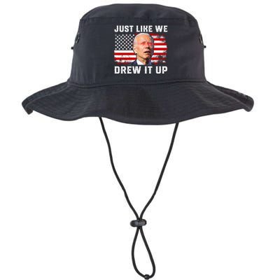 Just Like We Drew It Up Funny Sarcastic Joe Biden Legacy Cool Fit Booney Bucket Hat