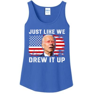 Just Like We Drew It Up Funny Sarcastic Joe Biden Ladies Essential Tank