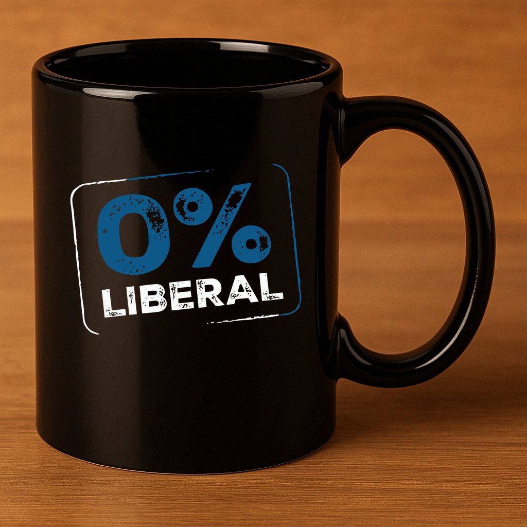 Wearing 0% Liberal 11oz C Handle Ceramic Mug