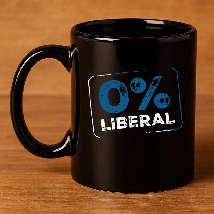 Wearing 0% Liberal 11oz C Handle Ceramic Mug
