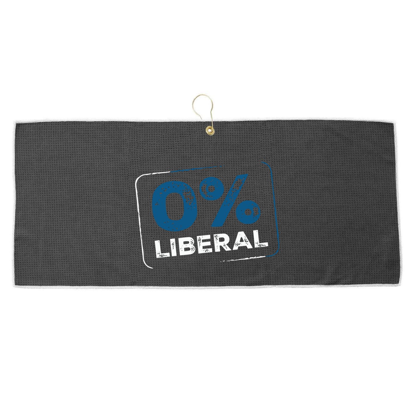 Wearing 0% Liberal Large Microfiber Waffle Golf Towel