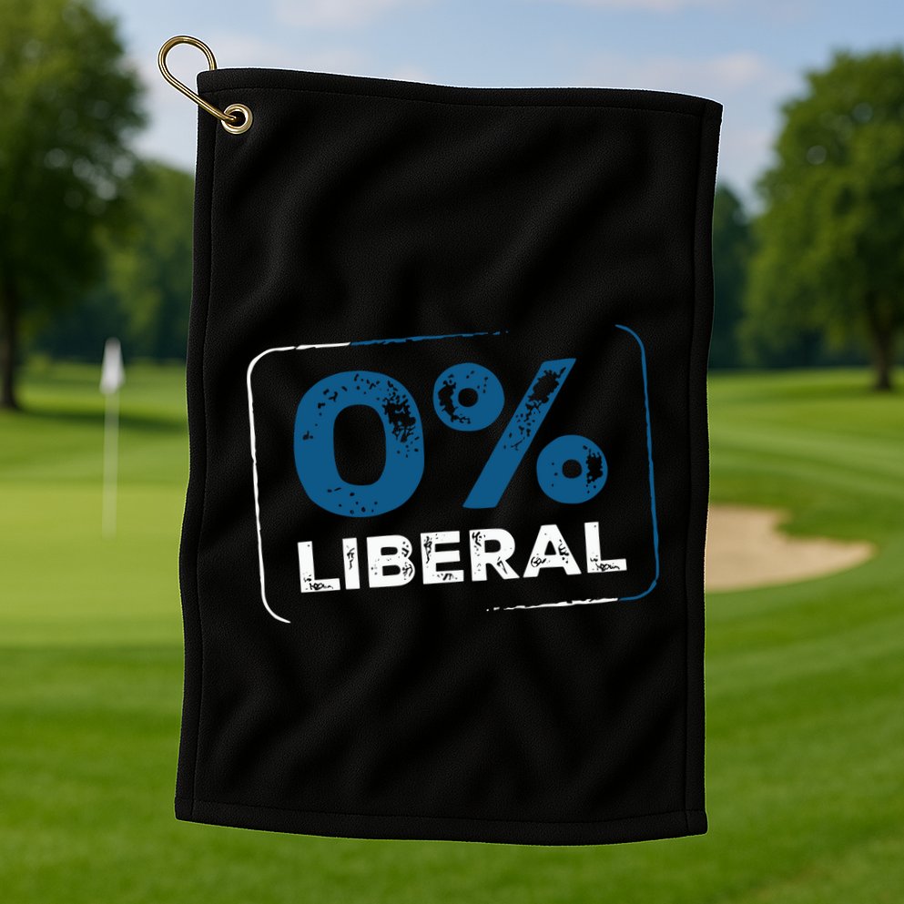 Wearing 0% Liberal Golf Towel