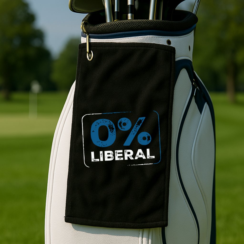 Wearing 0% Liberal Golf Towel