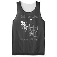 Just Like Wine I Improve With Age Mesh Reversible Basketball Jersey Tank