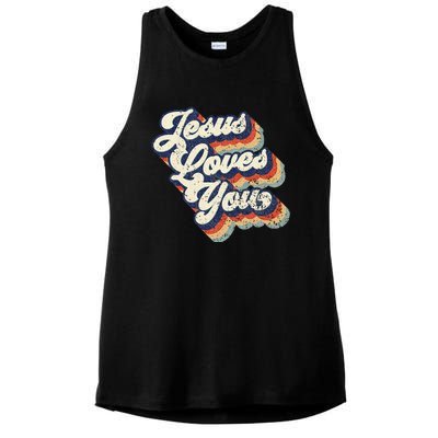 Jesus Loves You Ladies PosiCharge Tri-Blend Wicking Tank