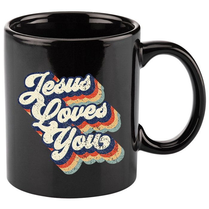 Jesus Loves You 11oz C Handle Ceramic Mug
