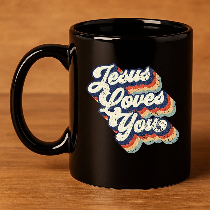 Jesus Loves You 11oz C Handle Ceramic Mug