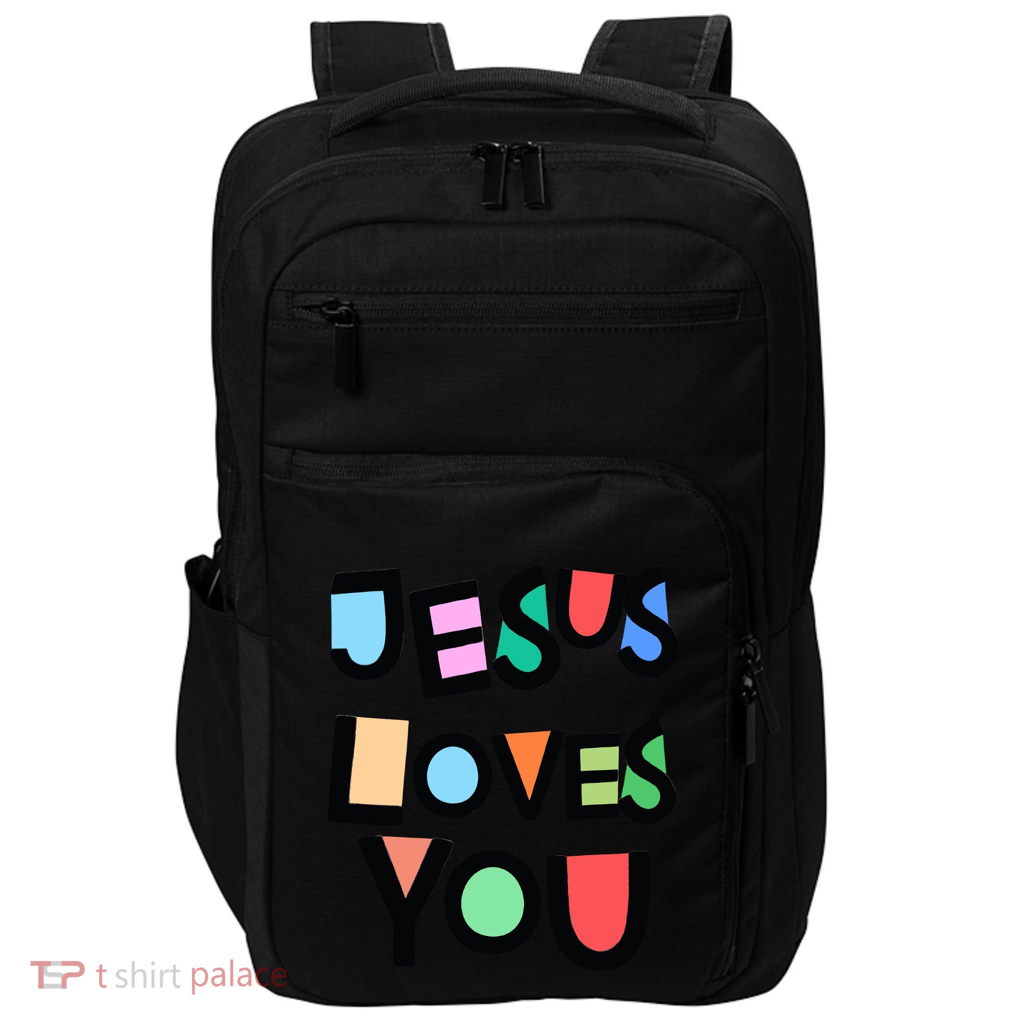 Jesus Loves You Strong Belief Faith Wo Girl Church Impact Tech Backpack