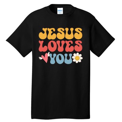 Jesus Loves You Retro Vintage Style Graphic Design Tall T-Shirt