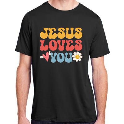 Jesus Loves You Retro Vintage Style Graphic Design Adult ChromaSoft Performance T-Shirt