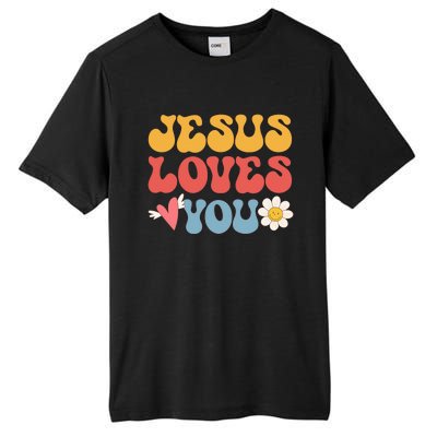 Jesus Loves You Retro Vintage Style Graphic Design Tall Fusion ChromaSoft Performance T-Shirt