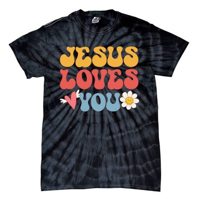 Jesus Loves You Retro Vintage Style Graphic Design Tie-Dye T-Shirt