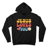 Jesus Loves You Retro Vintage Style Graphic Design Tall Hoodie