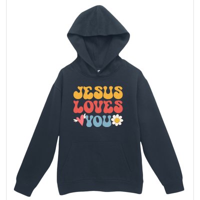 Jesus Loves You Retro Vintage Style Graphic Design Urban Pullover Hoodie