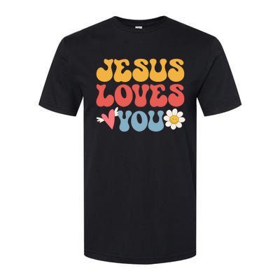 Jesus Loves You Retro Vintage Style Graphic Design Softstyle CVC T-Shirt