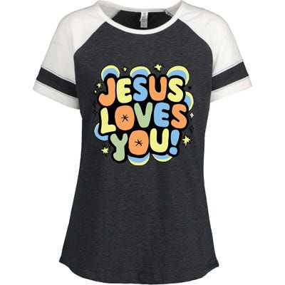 Jesus Loves You Lord Christian Faith Bible Christianity Enza Ladies Jersey Colorblock Tee