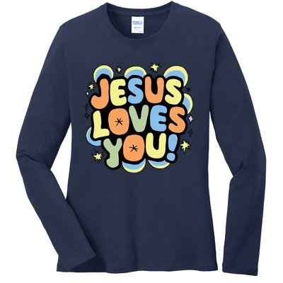 Jesus Loves You Lord Christian Faith Bible Christianity Ladies Long Sleeve Shirt