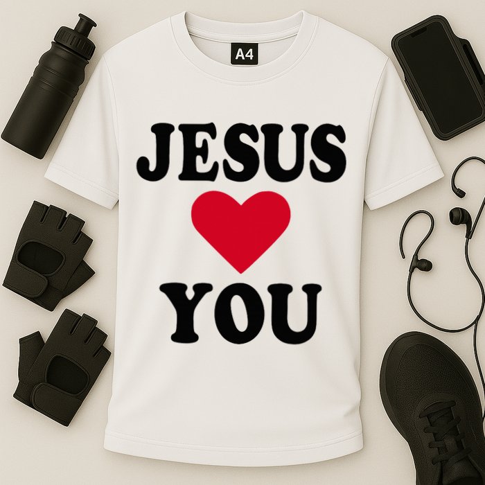 Jesus Loves You Cooling Performance Crew T-Shirt