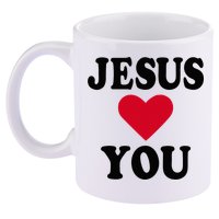 Jesus Loves You 11oz C Handle Ceramic Mug