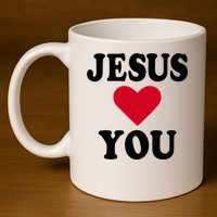 Jesus Loves You 11oz C Handle Ceramic Mug