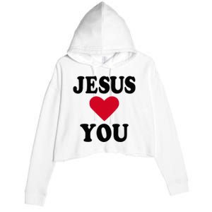 Jesus Loves You Crop Fleece Hoodie