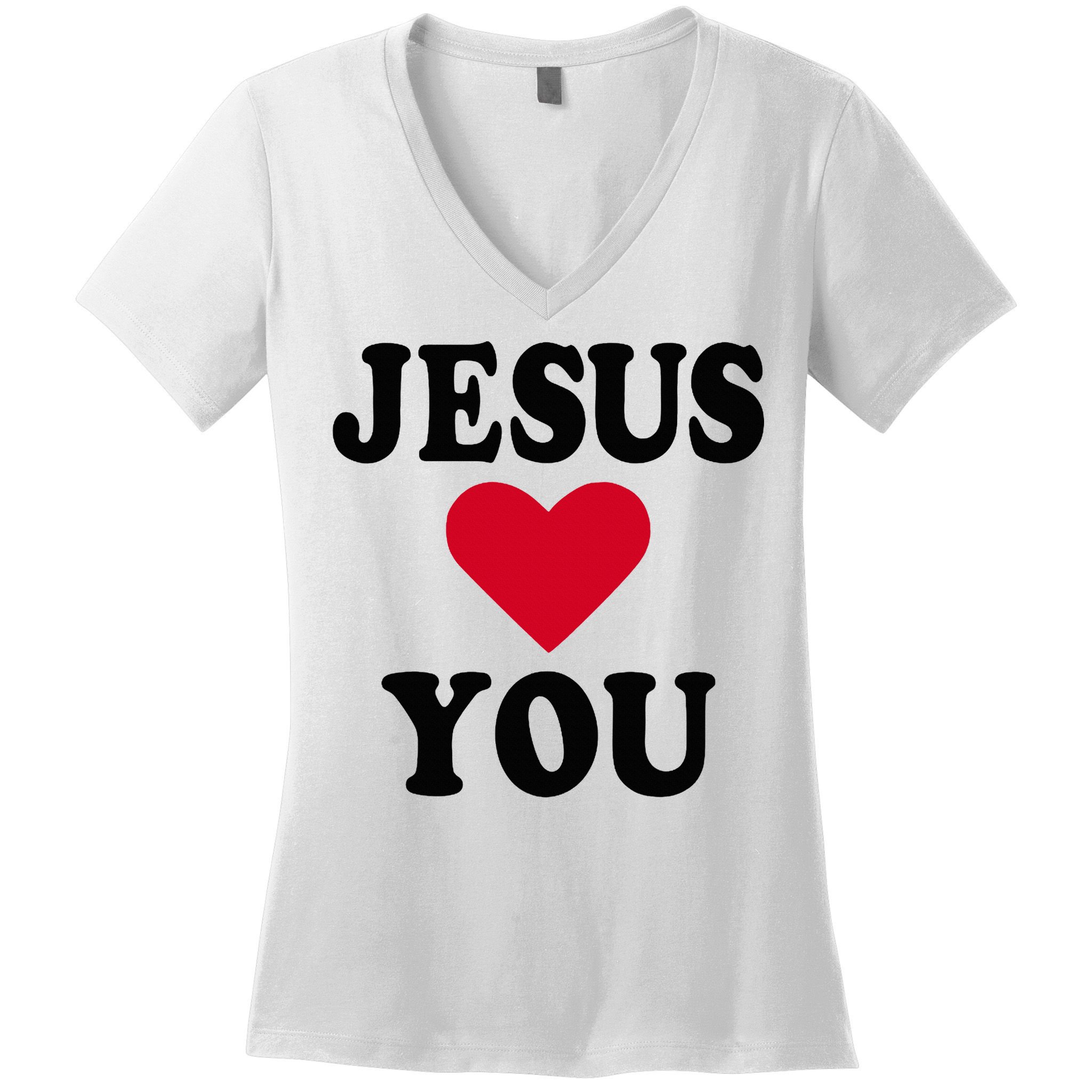 Jesus Loves You Women's V-Neck T-Shirt
