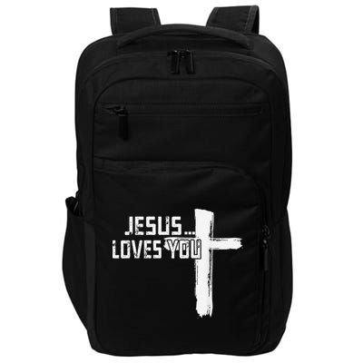 Jesus Loves You Christian Funny Saying Religious Jesus Impact Tech Backpack
