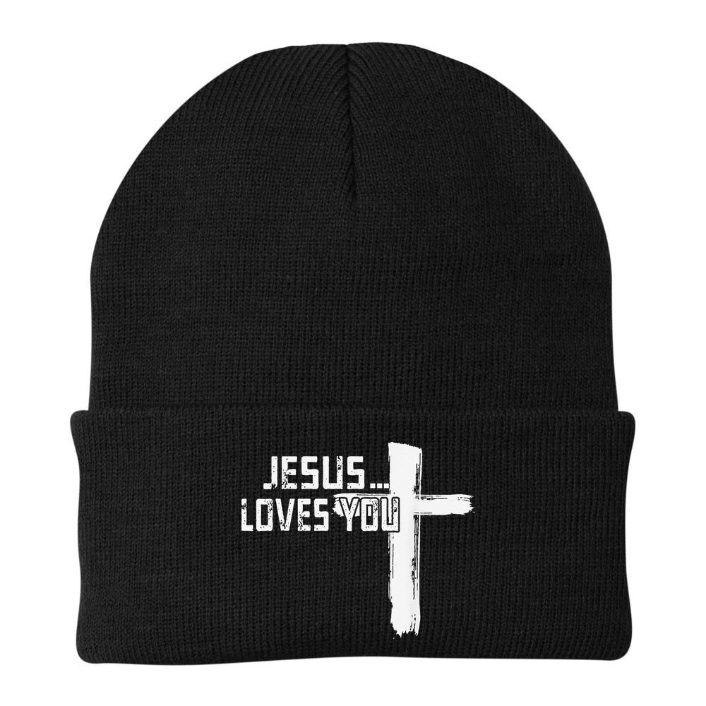 Jesus Loves You Christian Funny Saying Religious Jesus Beanie