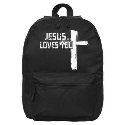 Jesus Loves You Christian Funny Saying Religious Jesus 16 in Basic Backpack