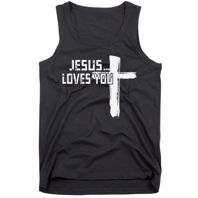 Jesus Loves You Christian Funny Saying Religious Jesus Tank Top