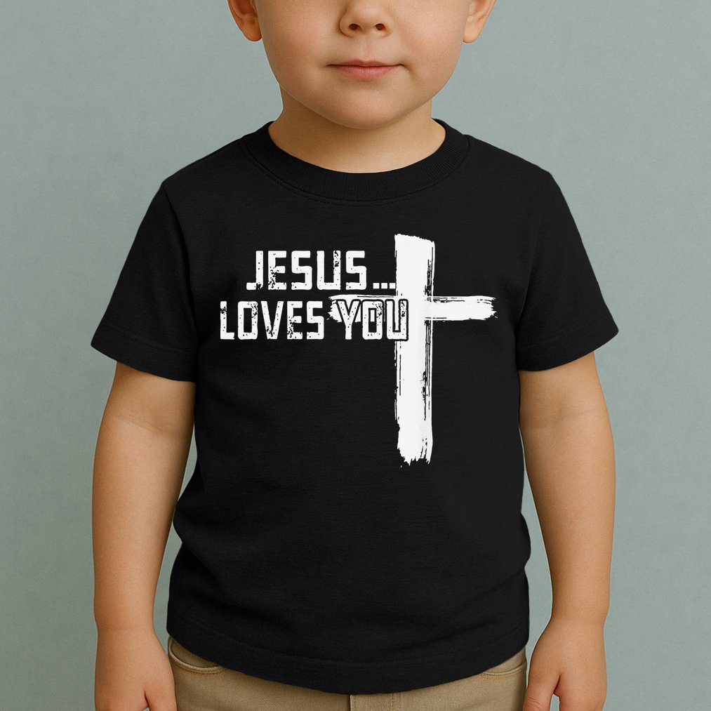 Jesus Loves You Christian Funny Saying Religious Jesus Toddler T-Shirt