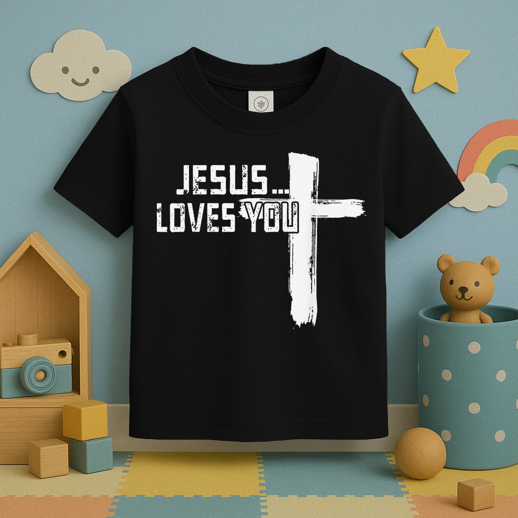 Jesus Loves You Christian Funny Saying Religious Jesus Toddler T-Shirt