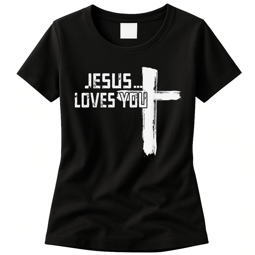 Jesus Loves You Christian Funny Saying Religious Jesus Womens T-Shirt