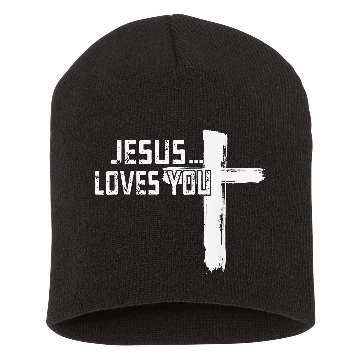 Jesus Loves You Christian Funny Saying Religious Jesus Short Acrylic Beanie