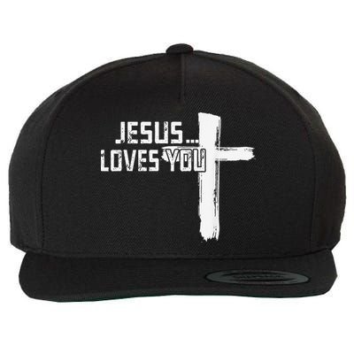 Jesus Loves You Christian Funny Saying Religious Jesus Wool Snapback Cap