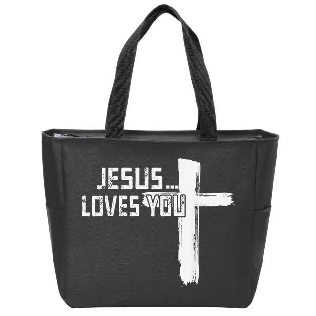 Jesus Loves You Christian Funny Saying Religious Jesus Zip Tote Bag