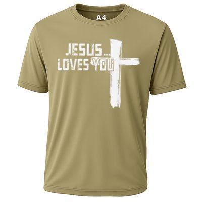 Jesus Loves You Christian Funny Saying Religious Jesus Cooling Performance Crew T-Shirt