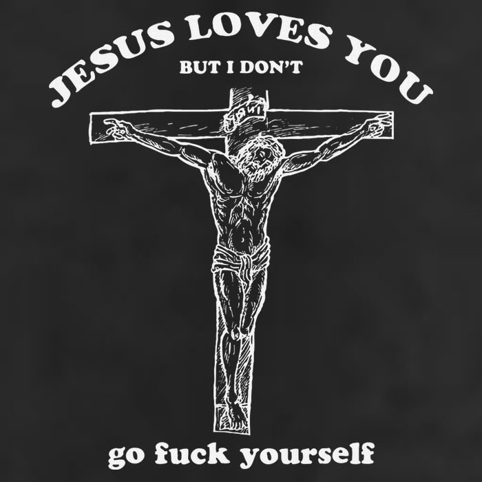 Jesus Loves You But I DonT Funny 7 Panel Mesh Trucker Snapback Hat