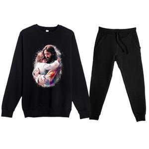 Jesus Loves You Premium Crewneck Sweatsuit Set